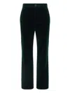 Saint Laurent Cropped Cotton-velvet Slim-leg Pants In Black