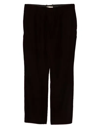 Pre-owned Saint Laurent Velvet Trousers In Red
