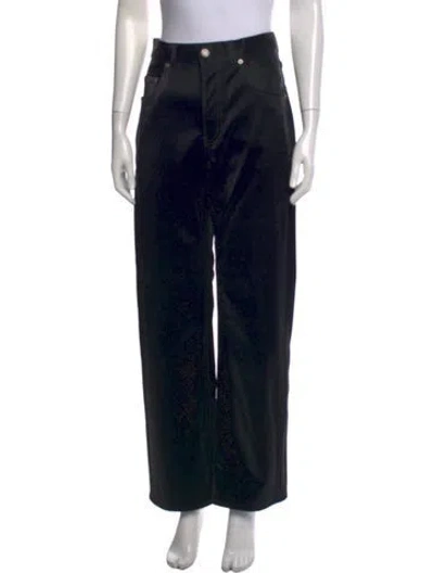 Pre-owned Saint Laurent Velvet Wide Leg Pants In Black