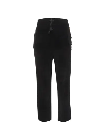 Pre-owned Saint Laurent Velvet-effect Straight-fit Trousers In Black