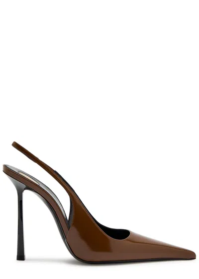 SAINT LAURENT SAINT LAURENT VENDOME 100 PATENT LEATHER SLINGBACK PUMPS