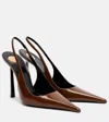 Saint Laurent Vendome Slingback Pumps In Glazed Leather