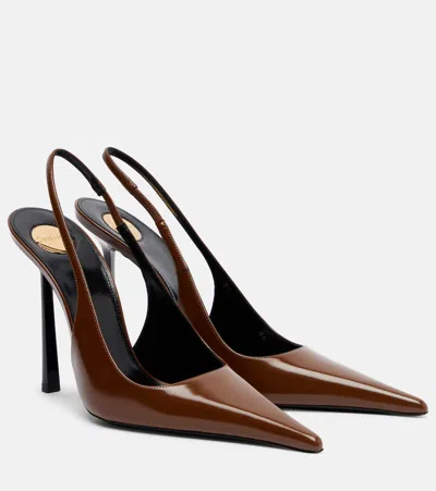 Saint Laurent Vendome 110 Leather Slingback Pumps