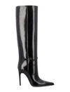 Saint Laurent Vendome Boots In Glazed Leather In Black