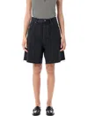 Saint Laurent Denim Frayed Hem Shorts
