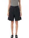Saint Laurent Denim Frayed Hem Shorts