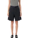 Saint Laurent Denim Frayed Hem Shorts