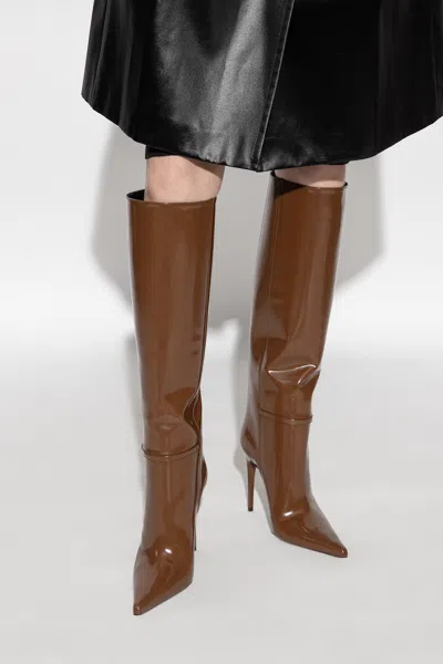 Saint Laurent ‘vendome' Heeled Boots In Brown