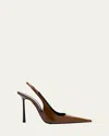 Saint Laurent Vendome Leather Slingback Pumps In Brown