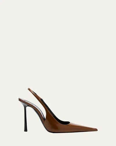 Saint Laurent Vendome Leather Slingback Pumps