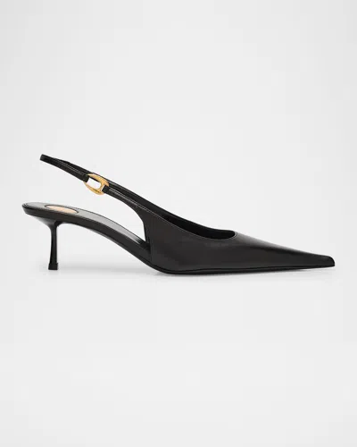 SAINT LAURENT VENDOME LEATHER SLINGBACK PUMPS