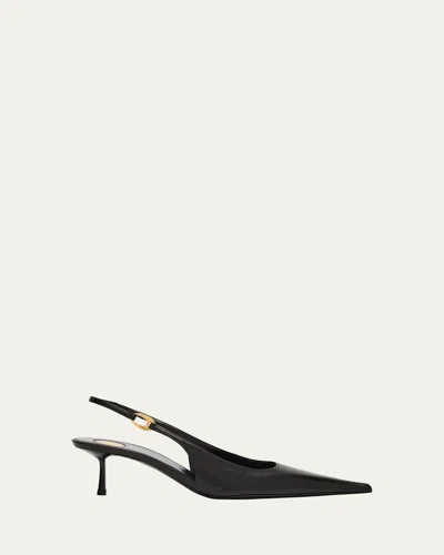 SAINT LAURENT VENDOME LEATHER SLINGBACK PUMPS