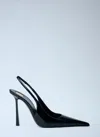 Saint Laurent Vendome 110 Leather Slingback Pumps In Black