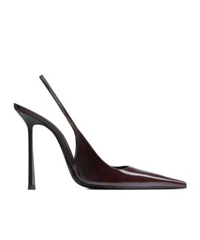 Saint Laurent Vendome Slingback Pumps In Patent Leather In Black