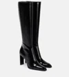 Saint Laurent Venetia Leather Knee-high Boots In Black
