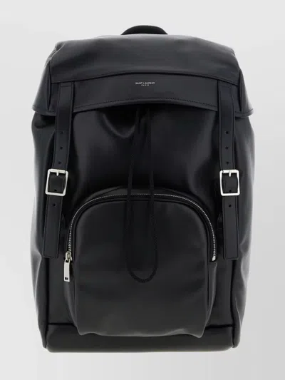 SAINT LAURENT VERSATILE LEATHER BACKPACK FEATURING ZIP POCKET