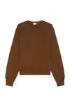 Saint Laurent Logo-embroidered Cotton Sweatshirt In Ocre