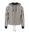 Saint Laurent Vertical Stripe Zipped Jacket In White