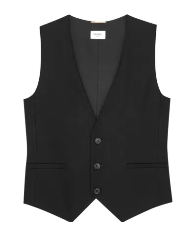 Saint Laurent Vest In Cashmere In Black