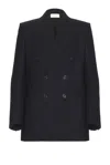 Saint Laurent Veste Alluree In Marine Fonce