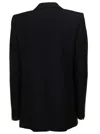 Saint Laurent Womans Black Gabardine Single-breasted Blazer In Black