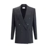 Saint Laurent Double-breasted Jacket In Wool In Black
