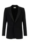 Saint Laurent Wool Blazer With Back Vent And Front Pockets