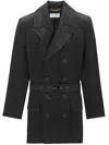 Saint Laurent Saharienne Double-breasted Blazer In Black