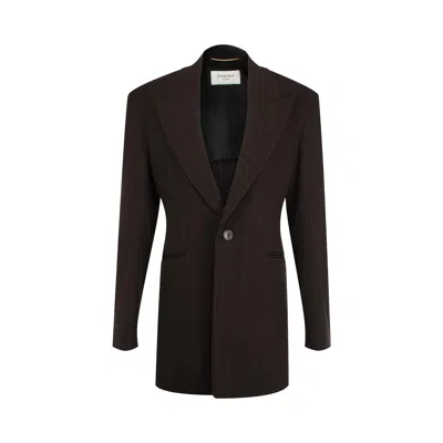 Pre-owned Saint Laurent Veste Version Uni Base Vu35 Cr 'marron/beige' | Tan | Women's Size 34