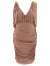Saint Laurent Woman Short Dress Light Brown Size 6 Cupro