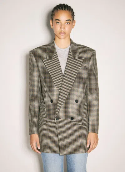 SAINT LAURENT VICHY WOOL BLAZER