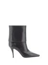Saint Laurent Niki Smooth Leather Ankle Boots Shoes In Black