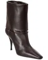 Saint Laurent Niki Embellished Leather Ankle Boots In Brown