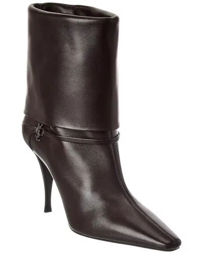 Saint Laurent Vicky 90 Leather Bootie In Multi