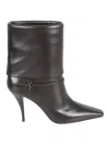 Saint Laurent Niki Smooth Leather Ankle Boots Shoes In Black