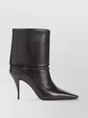 Saint Laurent Harris Eagle Brown Leather Boots In Black