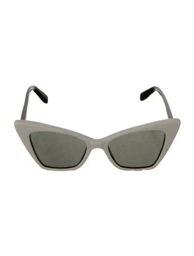 Pre-owned Saint Laurent Victoire Cat-eye Sunglasses In White