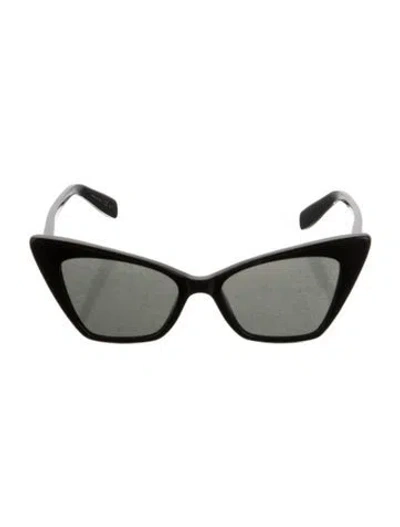Pre-owned Saint Laurent Victorie Cat-eye Sunglasses In Black