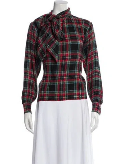 Pre-owned Saint Laurent Vintage 1980's Blouse In Black