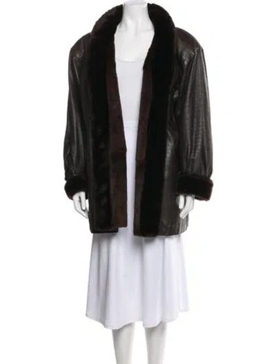 Pre-owned Saint Laurent Vintage 1980's Faux Fur Coat In Brown