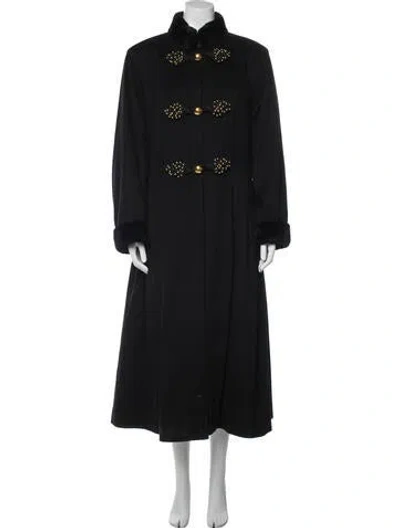 Pre-owned Saint Laurent Vintage 1980's Fur Coat In Black