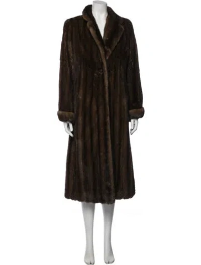 Pre-owned Saint Laurent Vintage 1980's Fur Coat In Brown