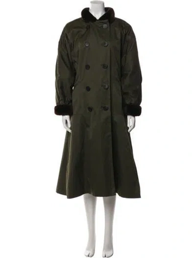 Pre-owned Saint Laurent Vintage 1980's Fur Coat In Green