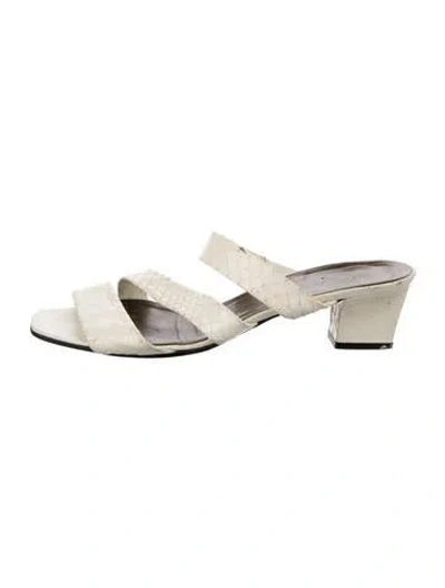 Pre-owned Saint Laurent Vintage 1980's Slides In White