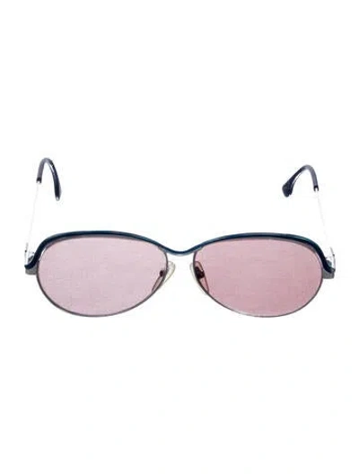 Pre-owned Saint Laurent Vintage 1980's Sunglasses In Blue