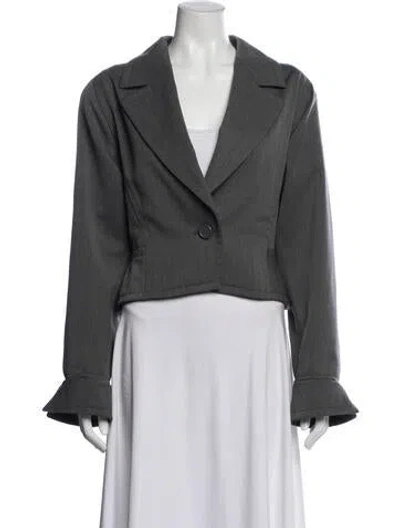 Pre-owned Saint Laurent Vintage 1986 Blazer In Gray
