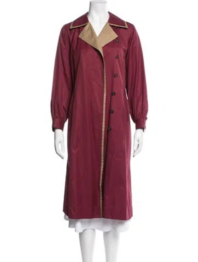 Pre-owned Saint Laurent Vintage 1990's Trench Coat In Red