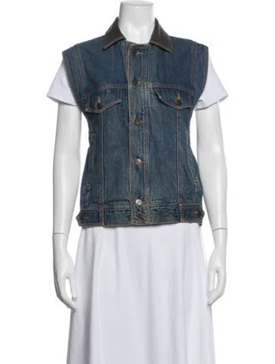 Pre-owned Saint Laurent Vintage 1990's Vest In Blue