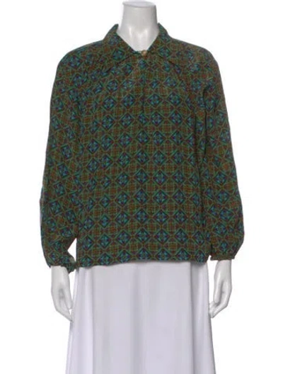 Pre-owned Saint Laurent Vintage 1991 Blouse In Green