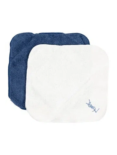 Pre-owned Saint Laurent Vintage 2-piece Terry Washcloth Set In Blue